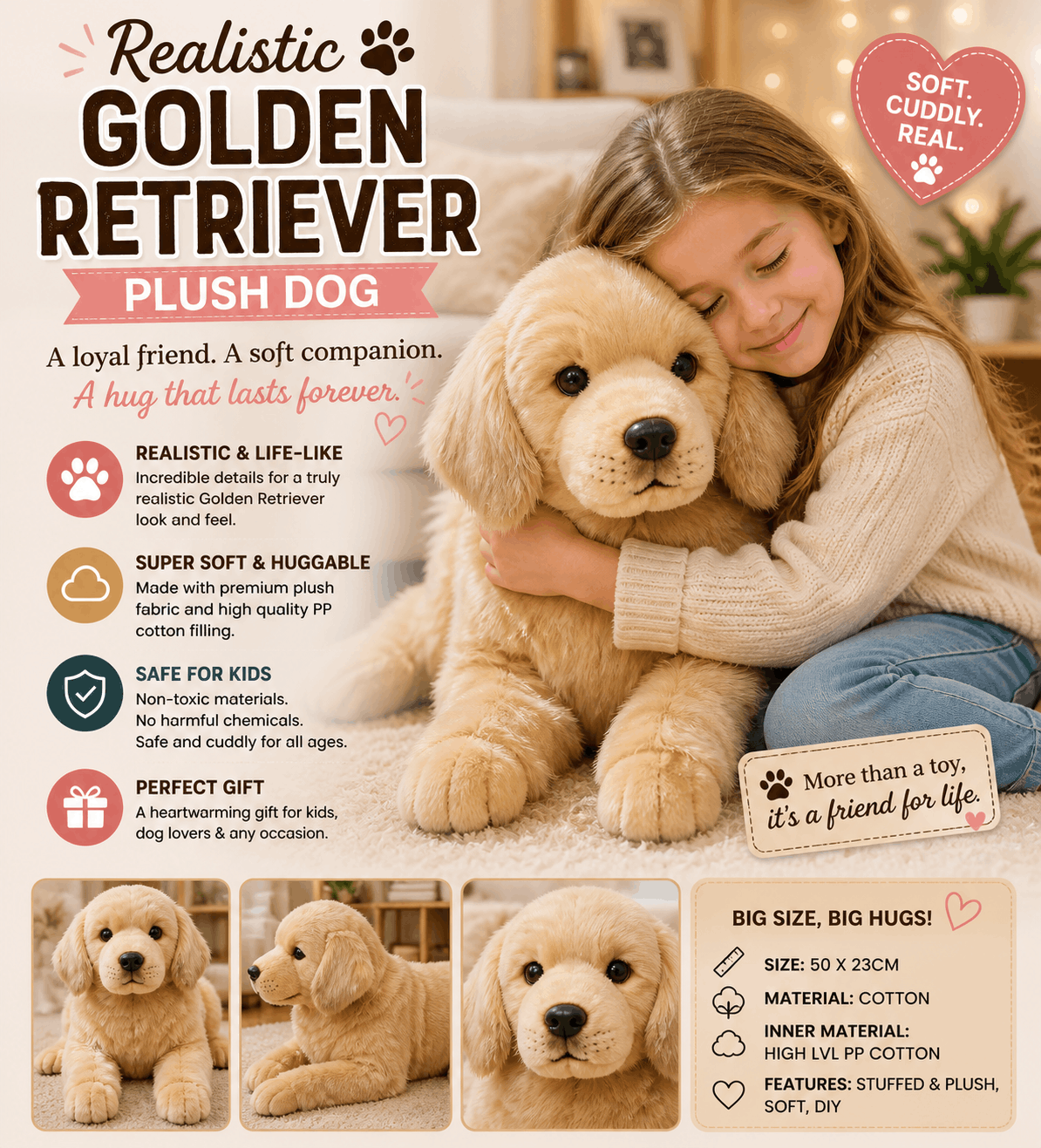 Realistic Big Size Golden Retriever Plush Dog Realistic Big Size Golden Retriever Plush Dog