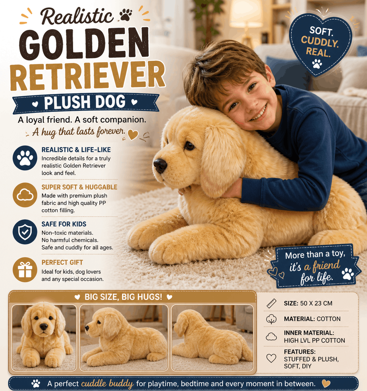Realistic Big Size Golden Retriever Plush Dog Realistic Big Size Golden Retriever Plush Dog