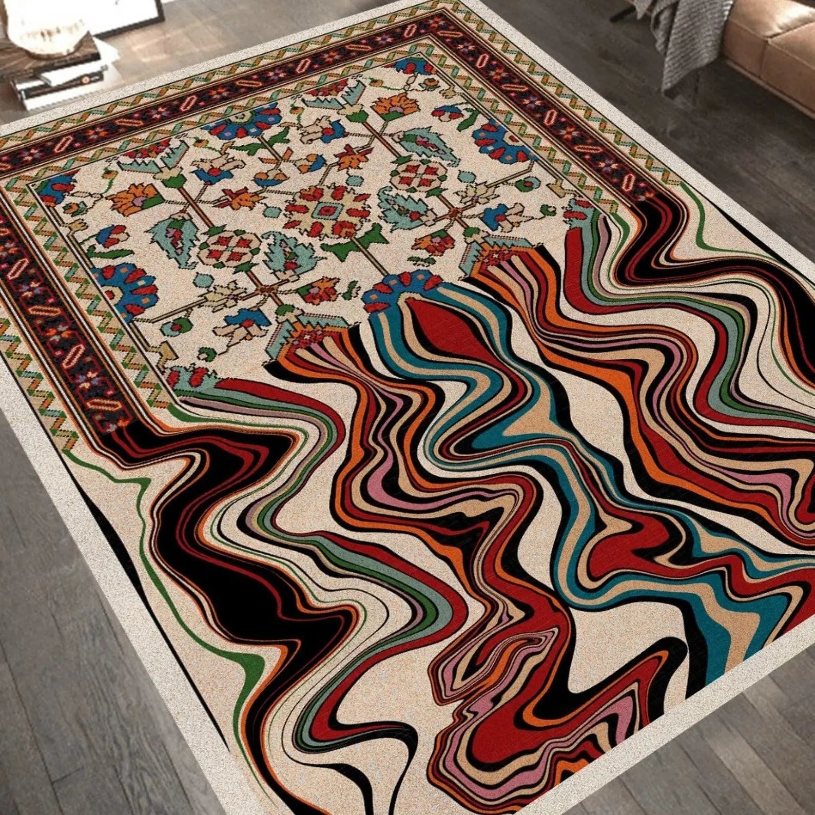 Moroccan Vintage Colorful Rug Carpet 1