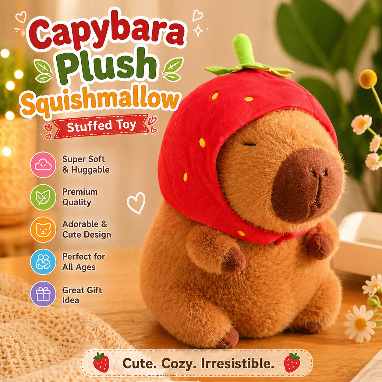Capybara Plush Squishmallow Stuffed Toy Capybara Plush Squishmallow Stuffed Toy