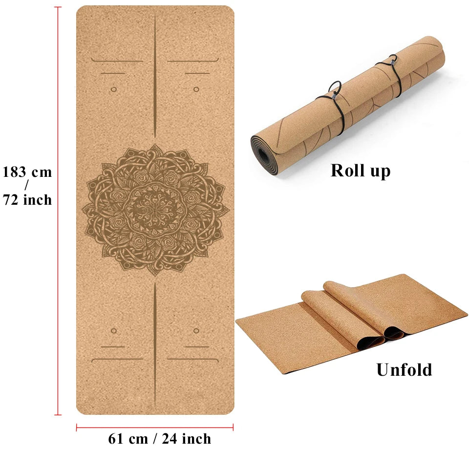 Artistic Natural Cork TPE Yoga Pilates Mat Artistic Natural Cork TPE Yoga Pilates Mat Furvenzy