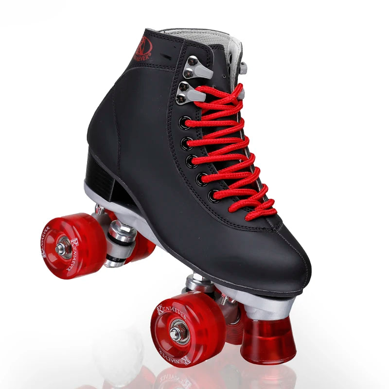 Double Line Roller Skates for Men & Women Double Line Roller Skates for Men & Women Furvenzy Red Men's 4 (Ladies 5)