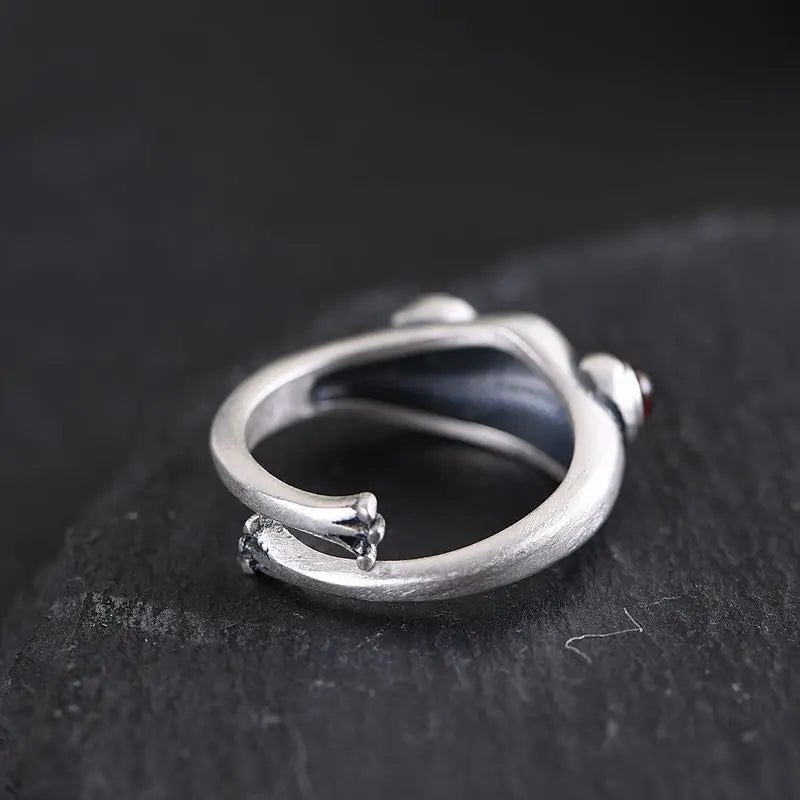 Artistic Frog & Toad Statement Ring – Retro Silver-Tone Adjustable Unisex Jewelry Artistic Frog & Toad Statement Ring – Retro Silver-Tone Adjustable Unisex Jewelry