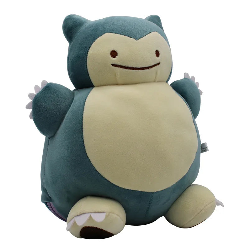 Pokemon Ditto Snorlax Plush Toy – Inside-Out Pillow A plush toy of Snorlax, a character from the Pokémon franchise, shown against a plain white background.