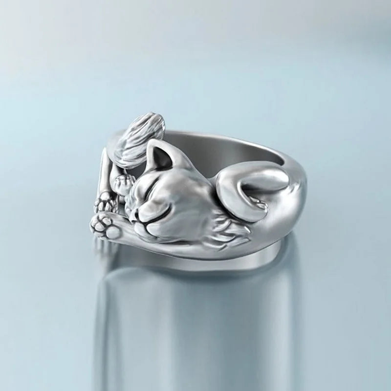 Artistic Frog & Toad Statement Ring – Retro Silver-Tone Adjustable Unisex Jewelry Artistic Frog & Toad Statement Ring – Retro Silver-Tone Adjustable Unisex Jewelry