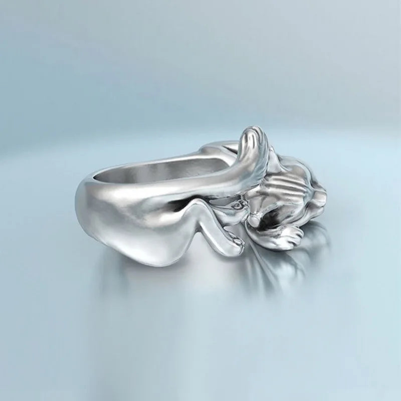 Artistic Frog & Toad Statement Ring – Retro Silver-Tone Adjustable Unisex Jewelry Artistic Frog & Toad Statement Ring – Retro Silver-Tone Adjustable Unisex Jewelry