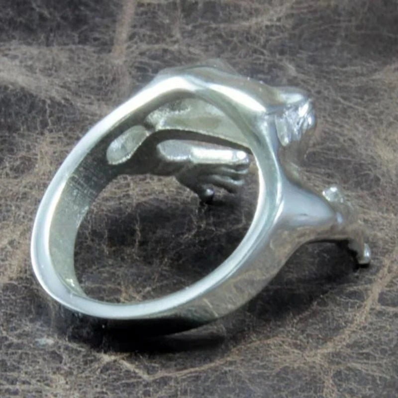 Artistic Frog & Toad Statement Ring – Retro Silver-Tone Adjustable Unisex Jewelry Artistic Frog & Toad Statement Ring – Retro Silver-Tone Adjustable Unisex Jewelry