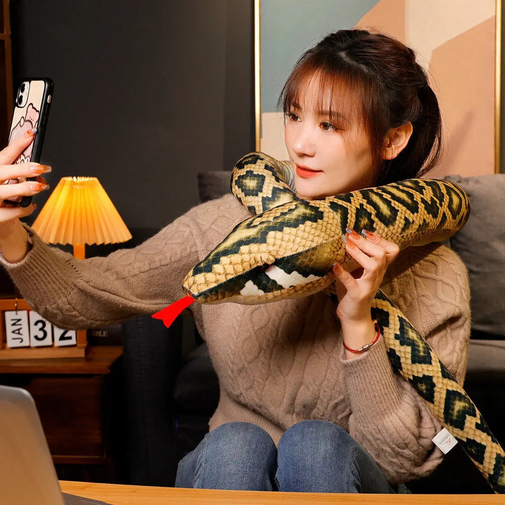 Realistic Simulated Python Snake Plush Toy Realistic Simulated Python Snake Plush Toy Furvenzy