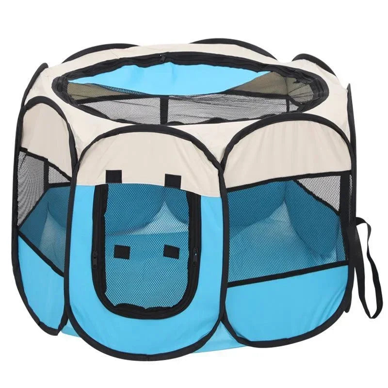 Portable Foldable Pet Kennel Tent Portable Foldable Pet Kennel Tent Furvenzy Light blue 73x73x43cm