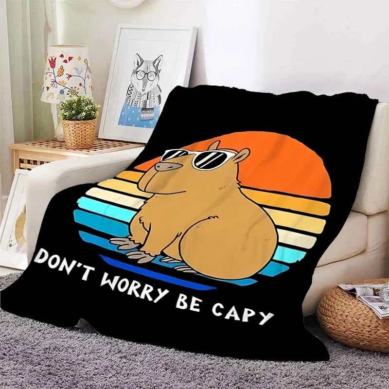 Capybara Warm Sofa Blanket Capybara Warm Sofa Blanket Furvenzy 3 75x90CM30x35inch