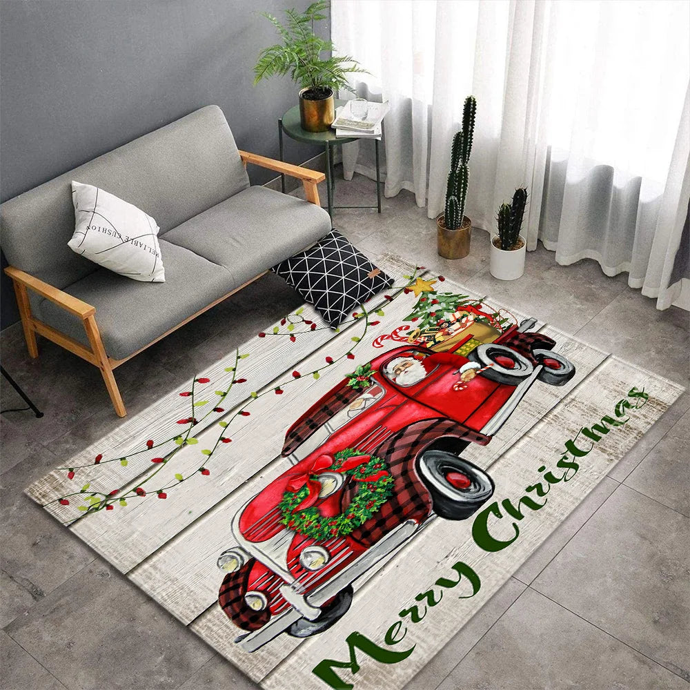 Christmas Santa Elk Living Room Carpet Christmas Santa Elk Living Room Carpet Furvenzy 06 40x60cm (16x24inch)