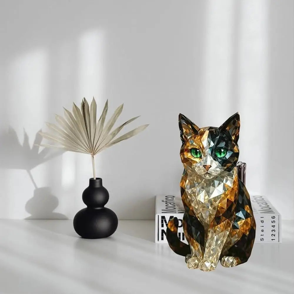 Clear Crystal Animal Figurine – Glass Dog & Cat Desktop Decor Clear Crystal Animal Figurine – Glass Dog & Cat Desktop Decor