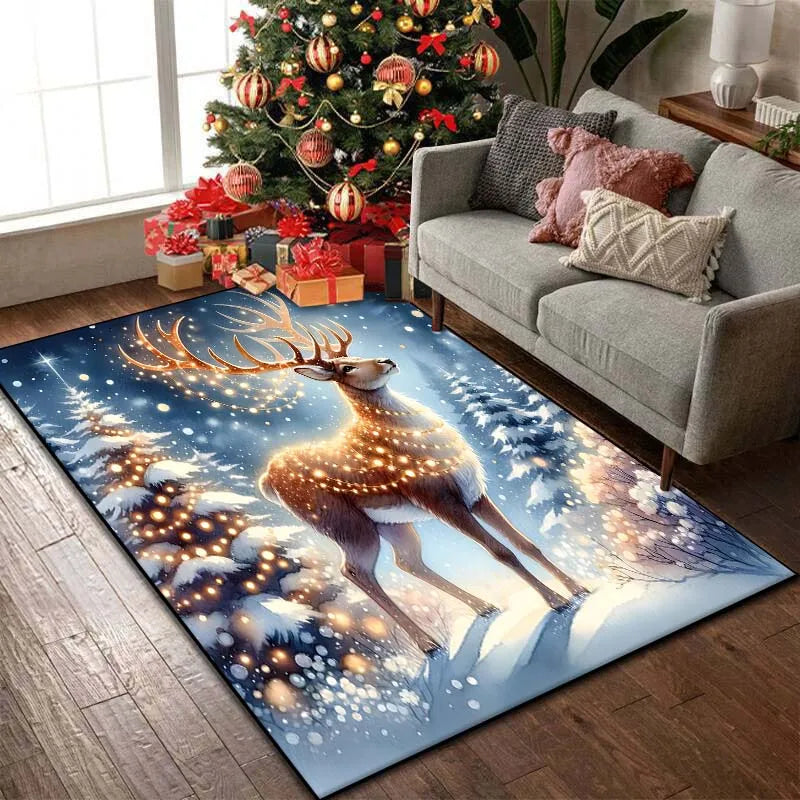 Christmas Reindeer Bedroom Rug Carpet Christmas Reindeer Bedroom Rug Carpet Furvenzy