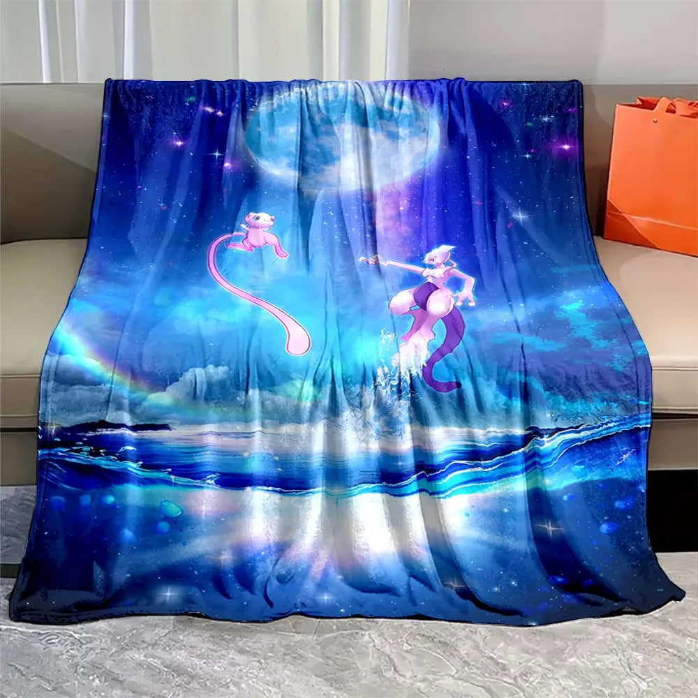 Mewtwo Pokemon Flannel Blanket Mewtwo Pokemon Flannel Blanket Furvenzy 7 75x90cm(30x35in)
