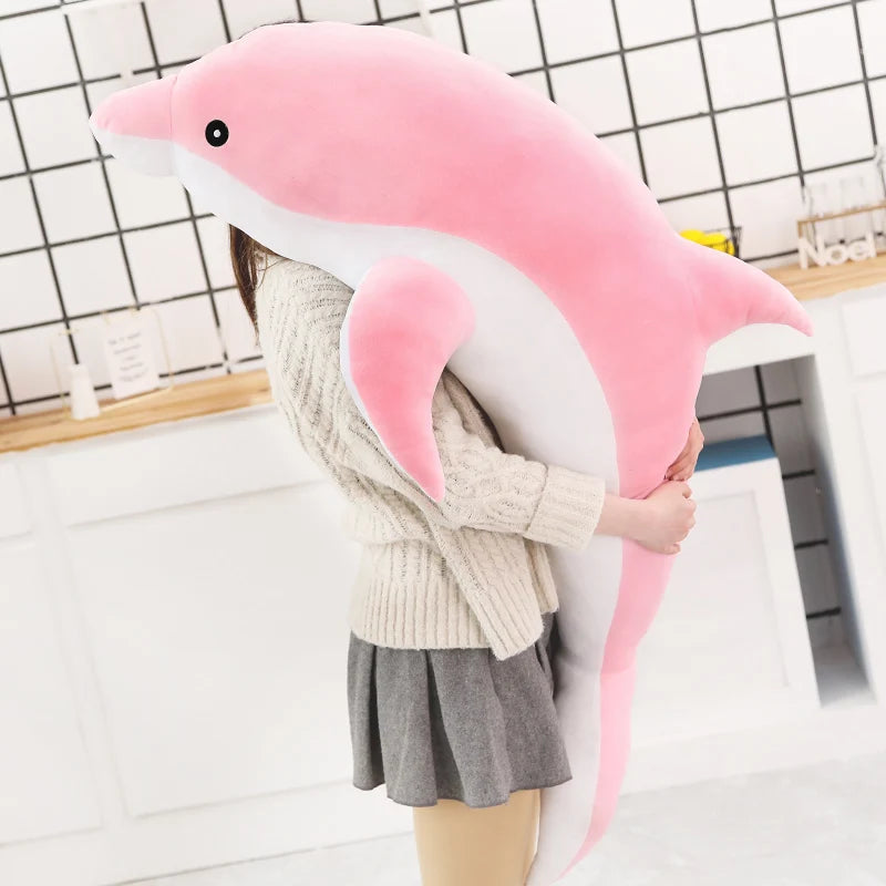Large Dolphin Stuffed Plush Toy Large Dolphin Stuffed Plush Toy Furvenzy Pink 100cm