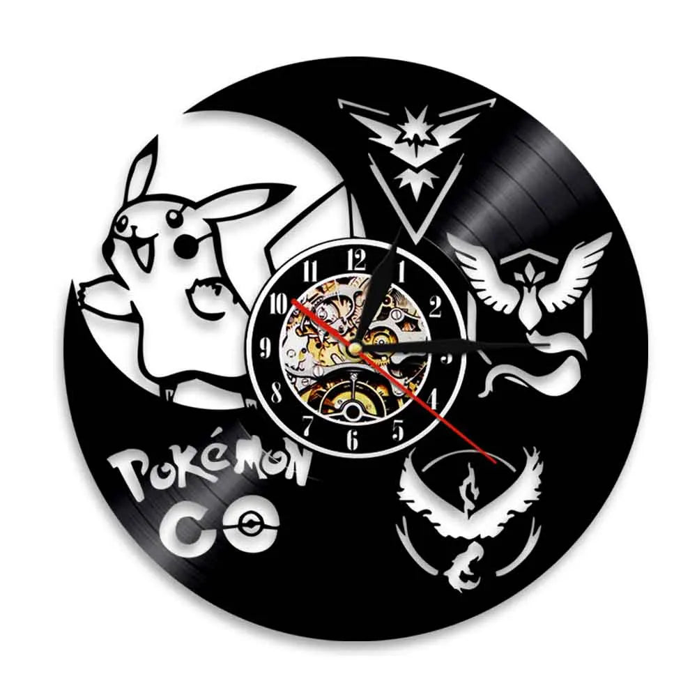 Pokemon Pikachu Vinyl Wall Clock Pokemon Pikachu Vinyl Wall Clock Furvenzy No LED 2