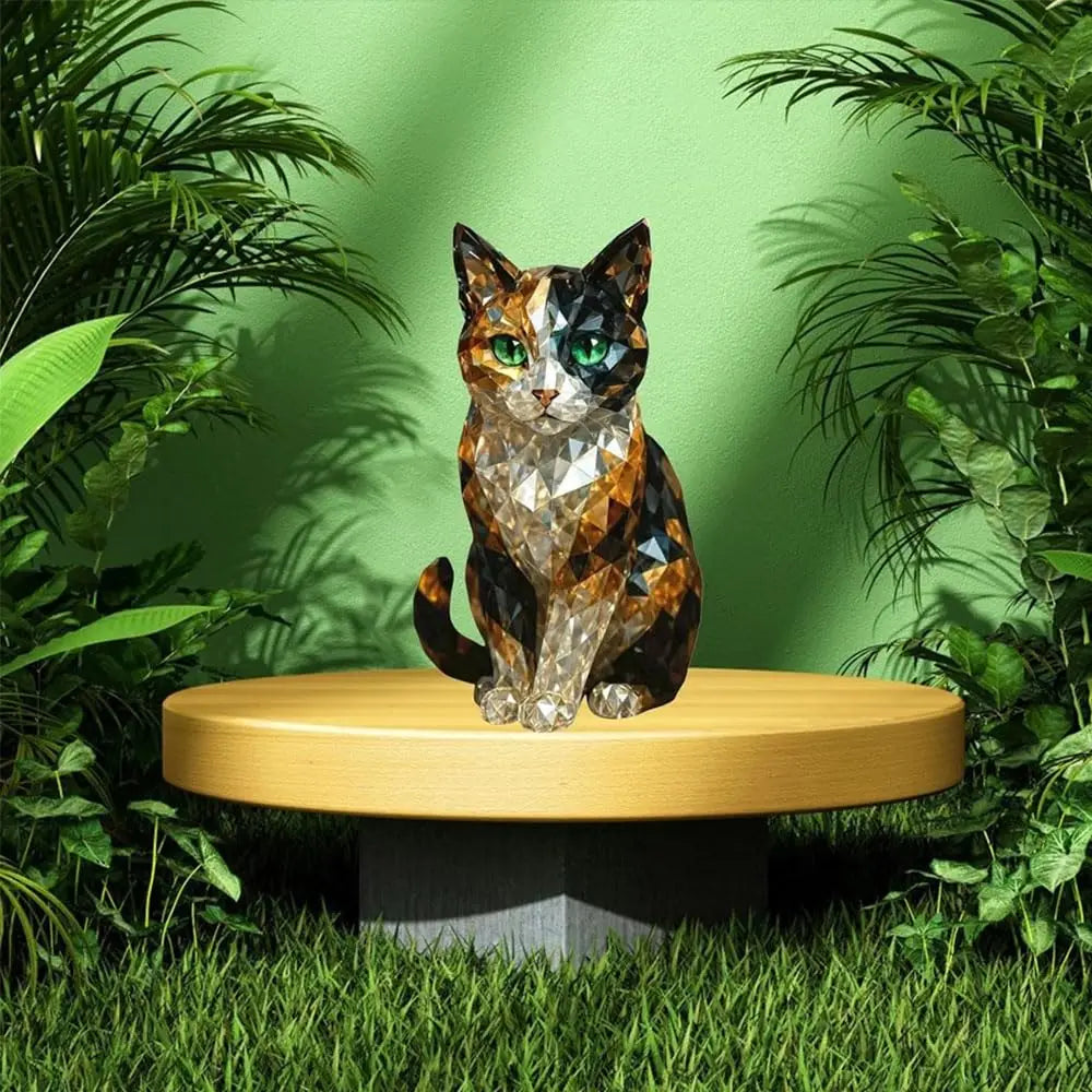 Clear Crystal Animal Figurine – Glass Dog & Cat Desktop Decor Clear Crystal Animal Figurine – Glass Dog & Cat Desktop Decor