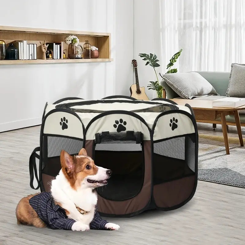 Portable Foldable Pet Tent Kennel Fence Portable Foldable Pet Tent Kennel Fence Furvenzy