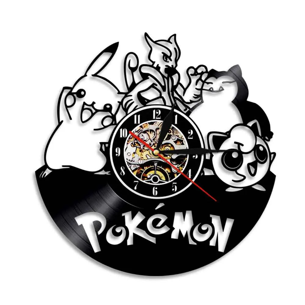 Pokemon Pikachu Vinyl Wall Clock Pokemon Pikachu Vinyl Wall Clock Furvenzy No LED 3