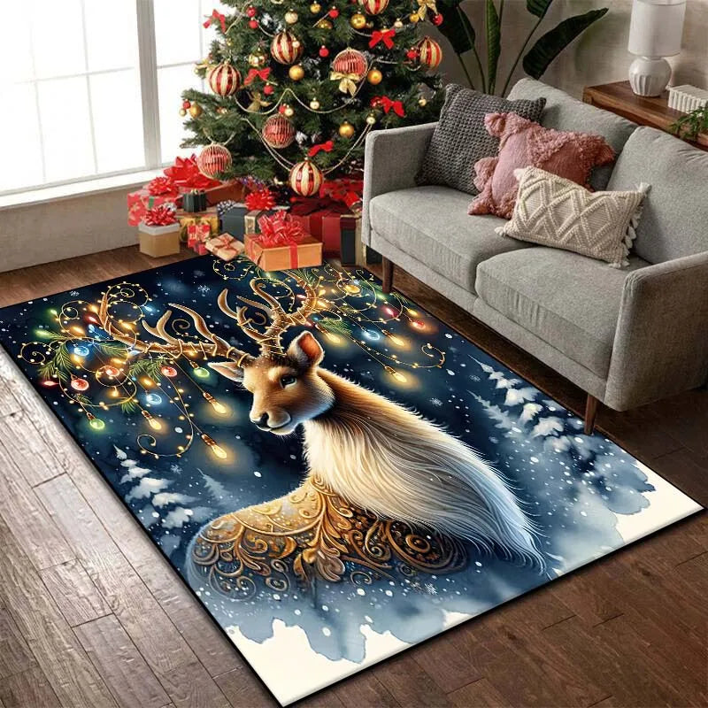 Christmas Reindeer Bedroom Rug Carpet Christmas Reindeer Bedroom Rug Carpet Furvenzy 7 60x90cm (24x35in)
