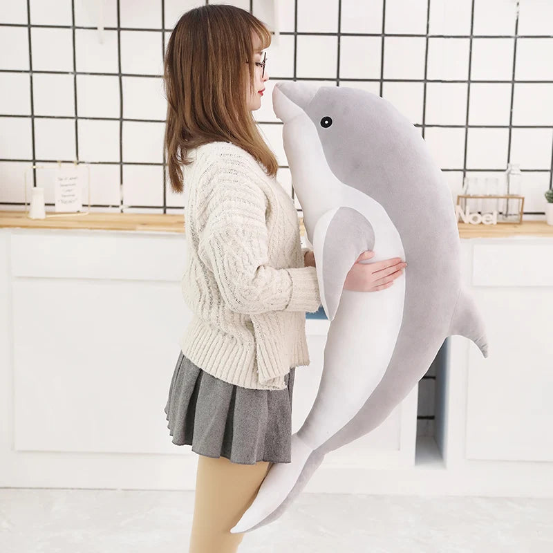 Large Dolphin Stuffed Plush Toy Large Dolphin Stuffed Plush Toy Furvenzy Grey 100cm