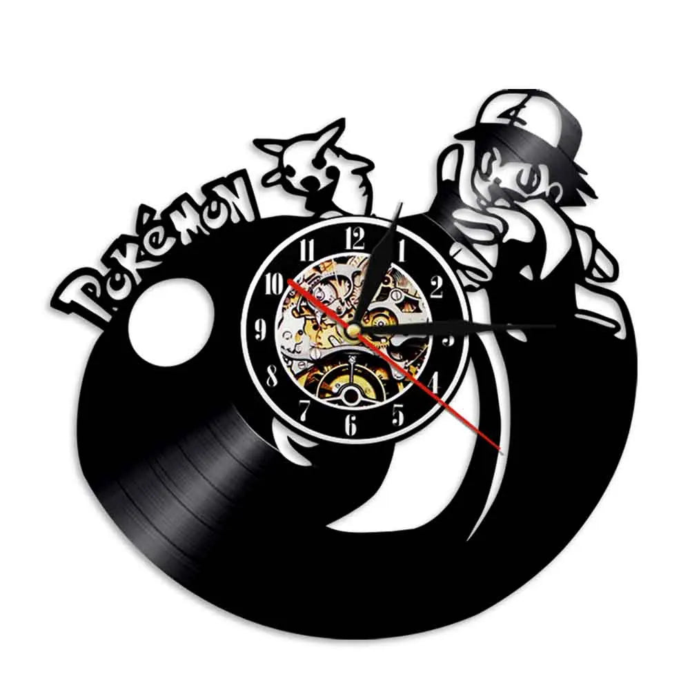 Pokemon Pikachu Vinyl Wall Clock Pokemon Pikachu Vinyl Wall Clock Furvenzy No LED 1