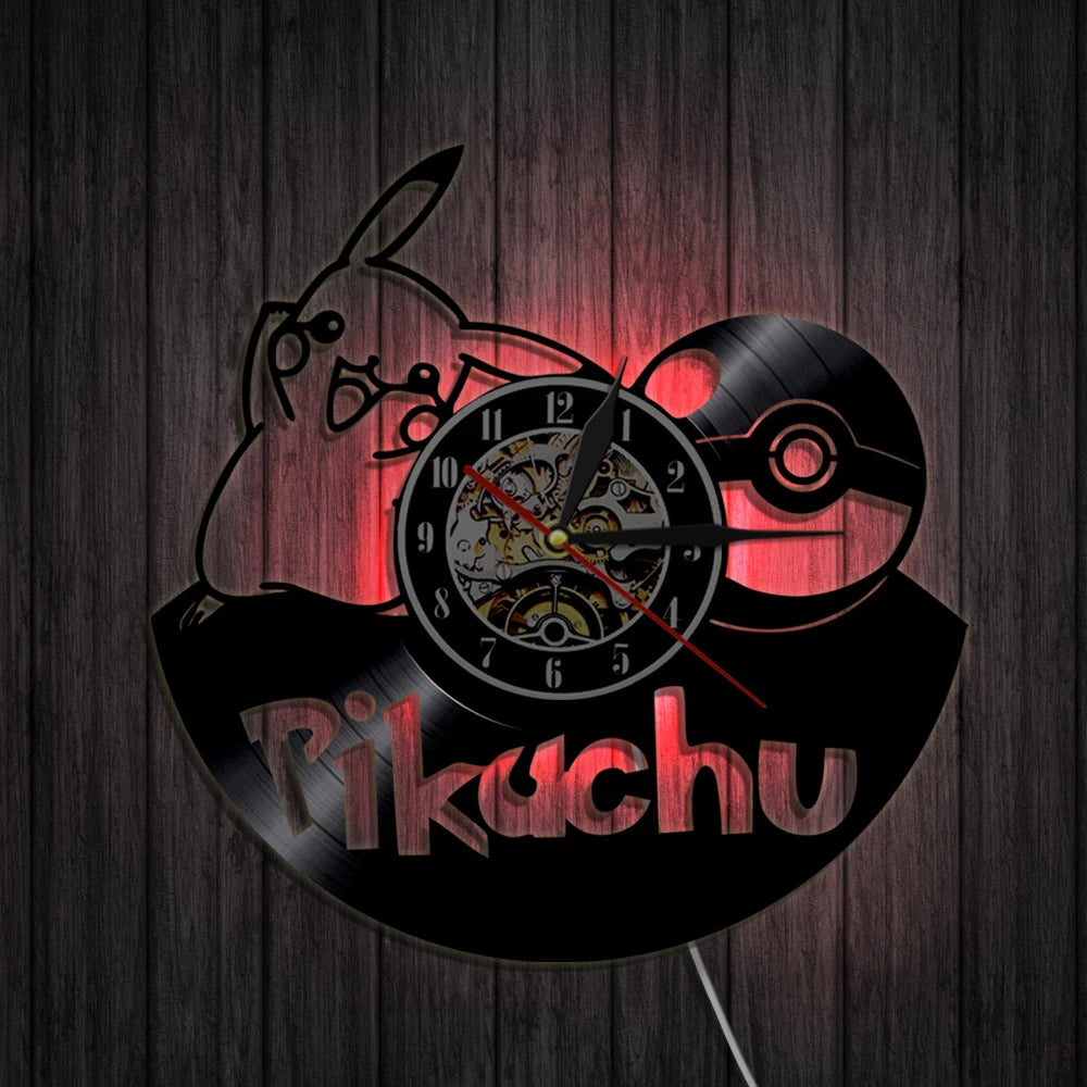 Pokemon Pikachu Vinyl Wall Clock Pokemon Pikachu Vinyl Wall Clock Furvenzy