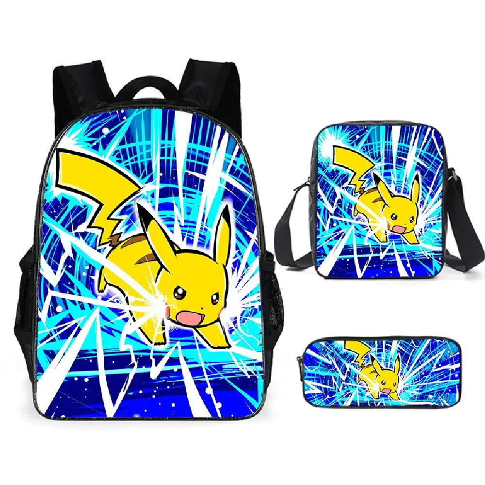 Pokémon Pikachu Backpack School Bag Pokémon Pikachu Backpack School Bag Furvenzy 3PC-C