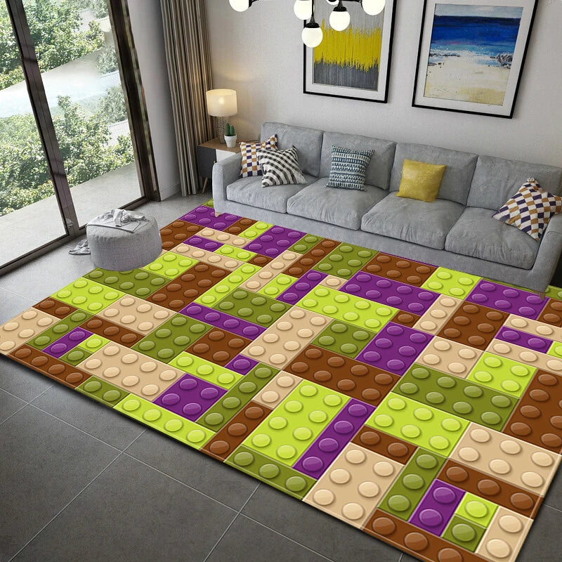 3D Geometric Block Area Rug Carpet 3D Geometric Block Area Rug Carpet Furvenzy