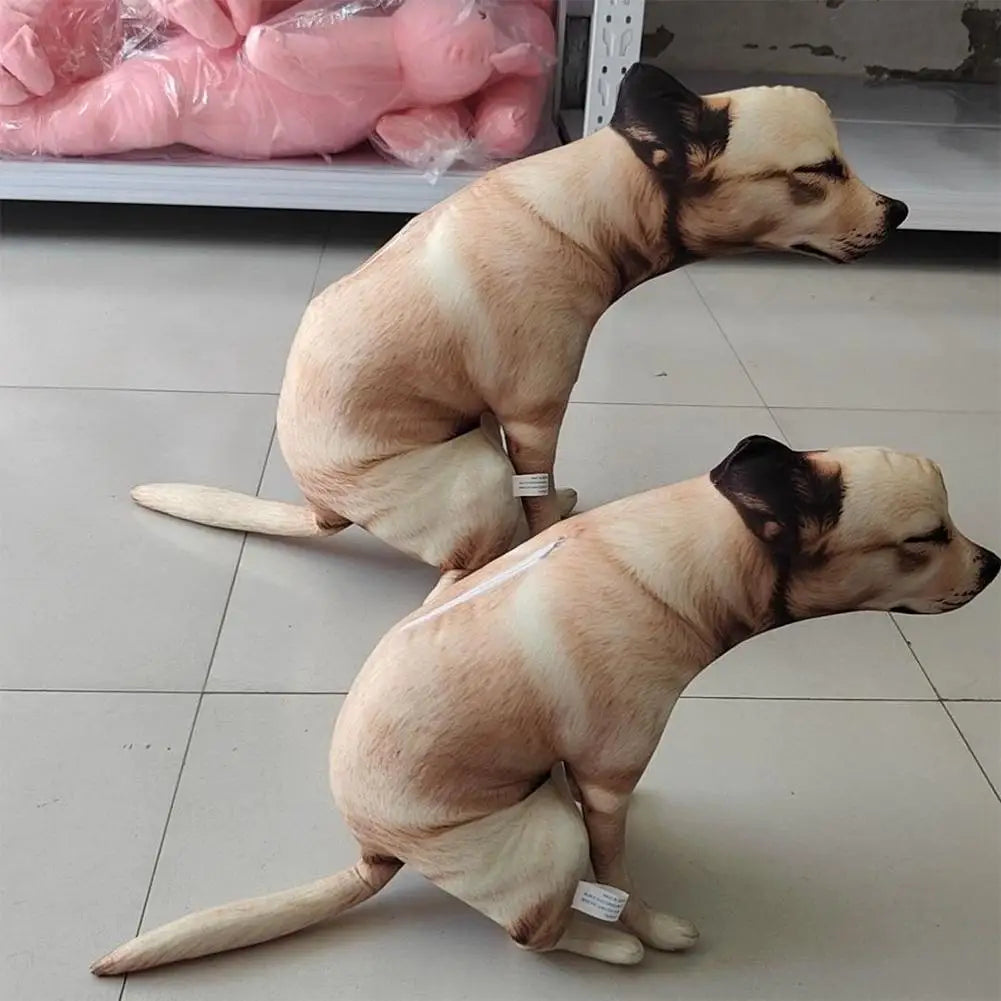 Realistic Squatting Dog Plush Pillow Throw Cushion Realistic Squatting Dog Plush Pillow Throw Cushion
