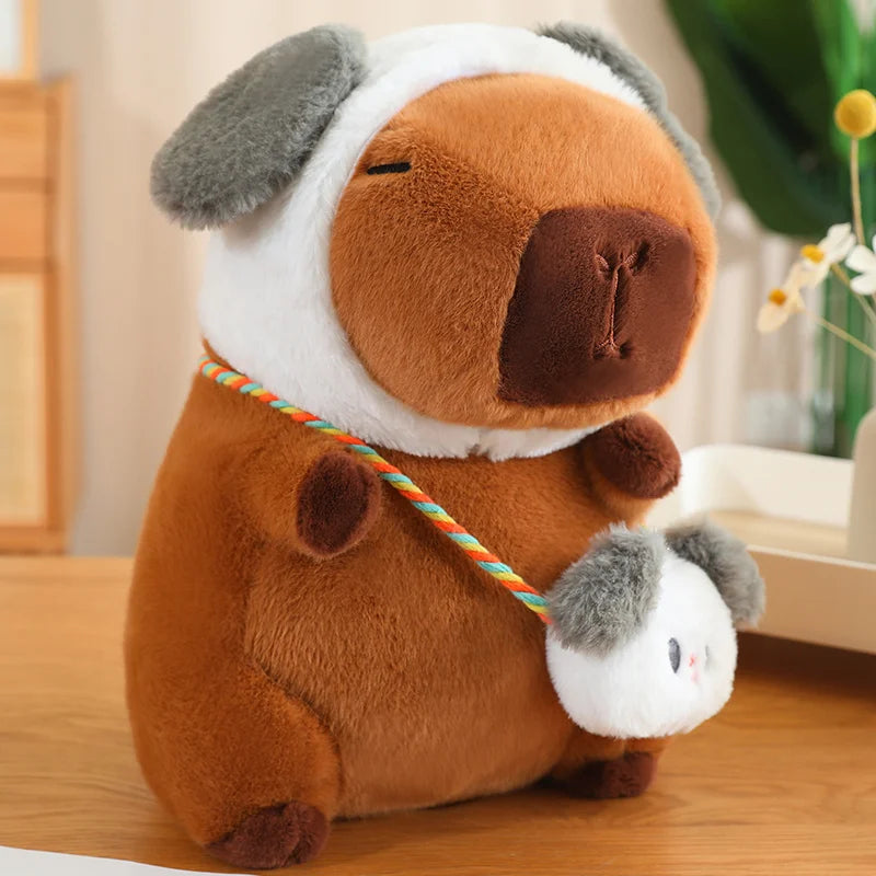 Capybara Squishmallow Dinosaur Plush Capybara Squishmallow Dinosaur Plush Furvenzy Dog Capybara About 25cm