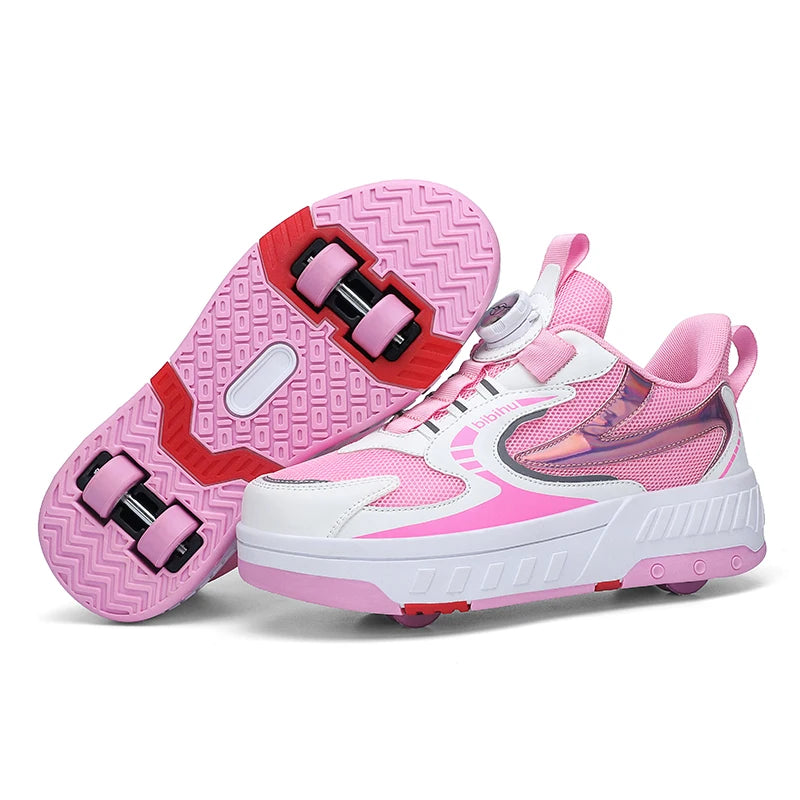 Roller Skate Sneakers Shoes for Children Roller Skate Sneakers Shoes for Children Furvenzy Pink Men's 1.5 (Ladies 2.5)