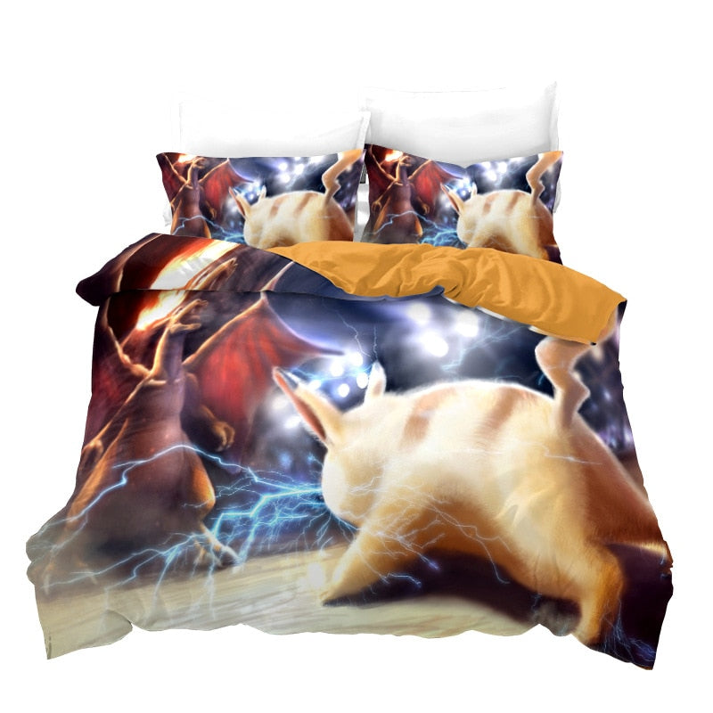 Pokemon Pikachu Anime Quilt Cover Pokemon Pikachu Anime Quilt Cover Furvenzy 12 Two-piece 140x210cm