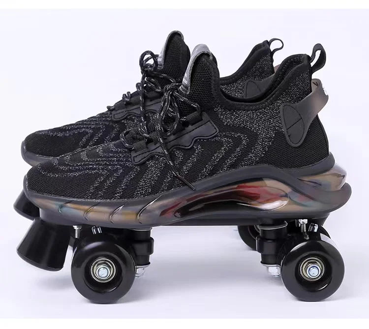 Mesh Knitted LED Roller Skates Mesh Knitted LED Roller Skates Furvenzy Black Wheel 1 Men's 6.5 (Ladies 7.5)