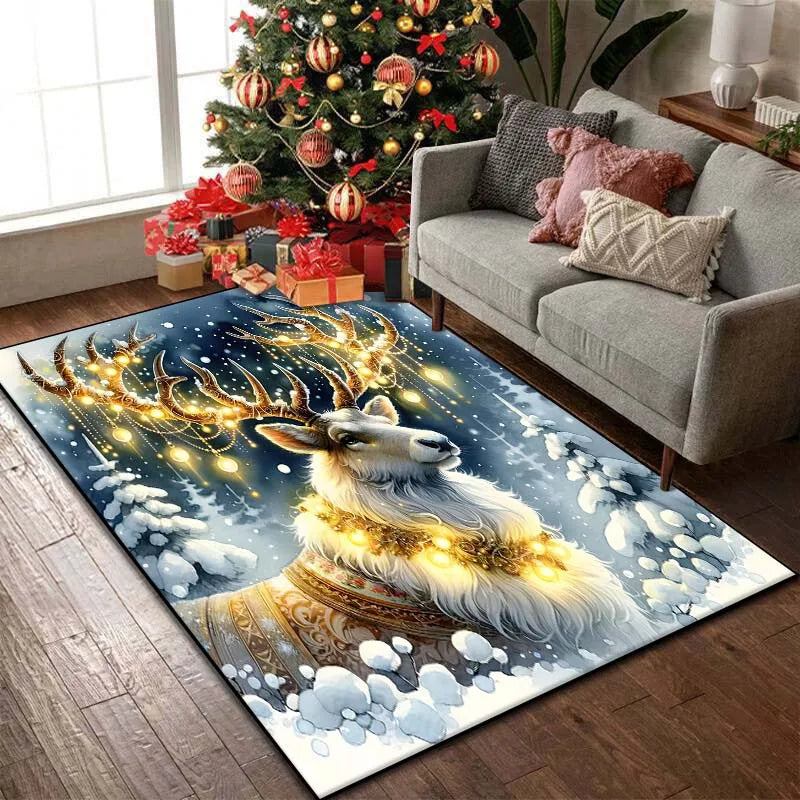Christmas Reindeer Bedroom Rug Carpet Christmas Reindeer Bedroom Rug Carpet Furvenzy
