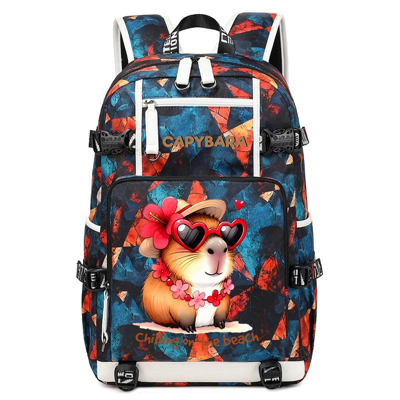 Capybara Backpack – Large Capacity Lightweight Travel School Bag Capybara Backpack – Large Capacity Lightweight Travel School Bag