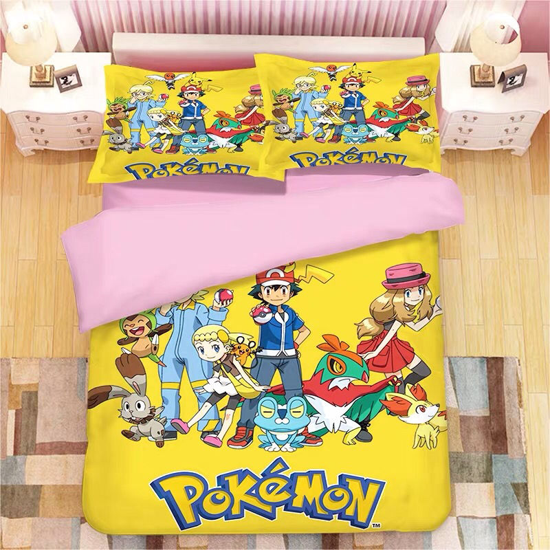 Pokemon Japanese Cartoon Quilt Bed Sheet Pokemon Japanese Cartoon Quilt Bed Sheet Furvenzy