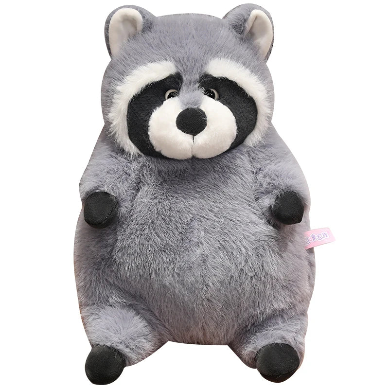 Squishmallow Grey Raccoon Plush Toy Stuffed Animal Plush raccoon toy on a white background