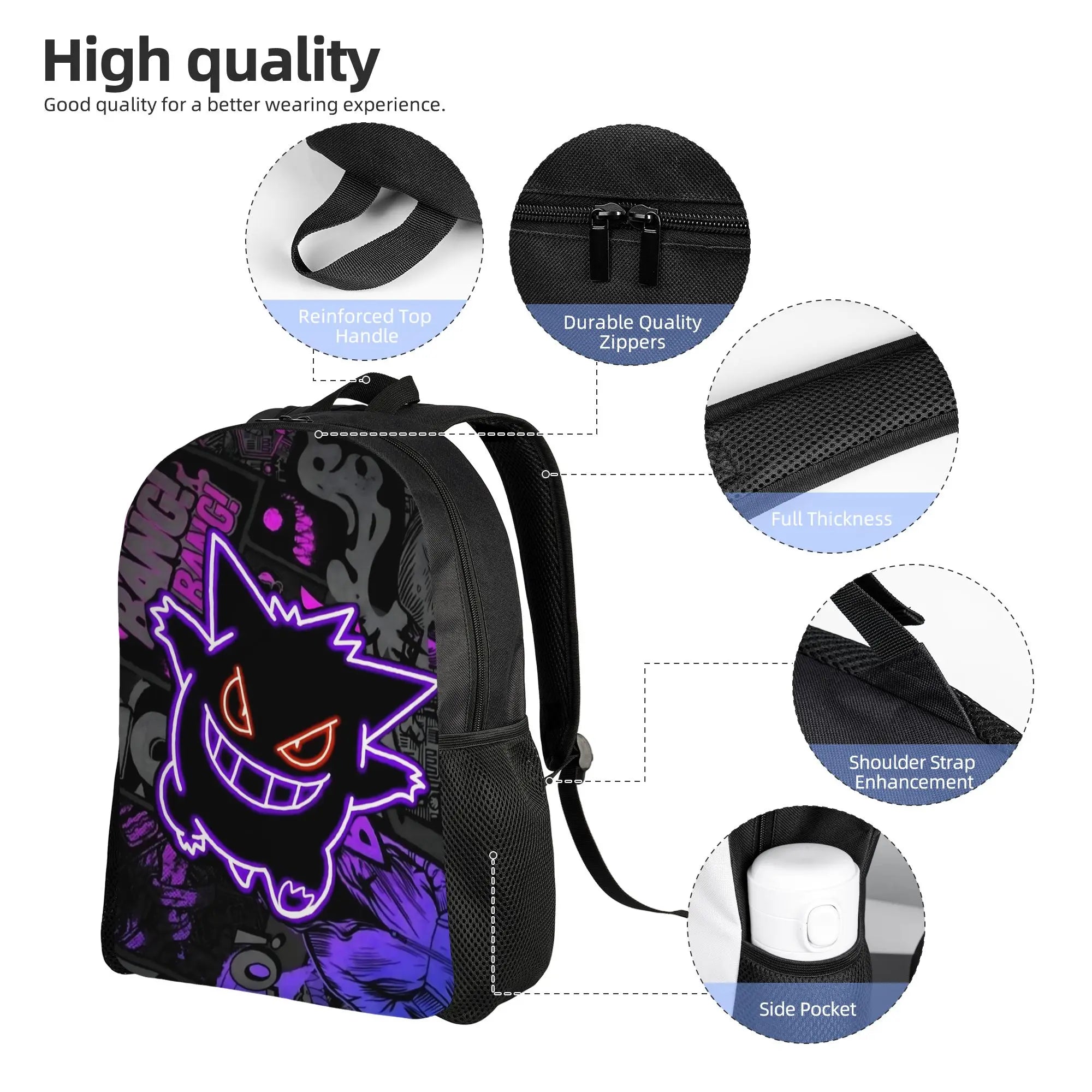 Pokemon Gengar Backpack – Halloween School Daypack Pokemon Gengar Backpack – Halloween School Daypack