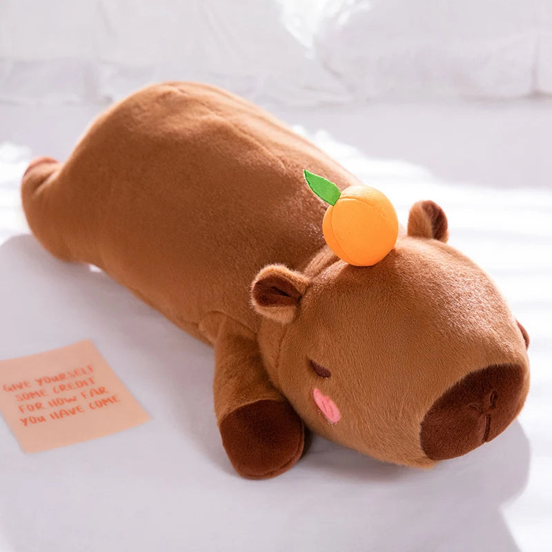 Capybara Giant Squishmallow Plush Capybara Giant Squishmallow Plush Furvenzy Orange Capybara About 60cm
