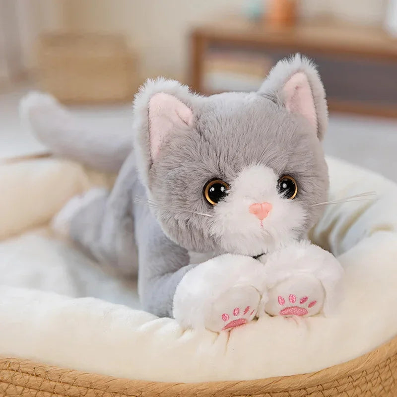 Realistic Cat Doll Plush Stuffed Toy Realistic Cat Doll Plush Stuffed Toy Furvenzy Gray