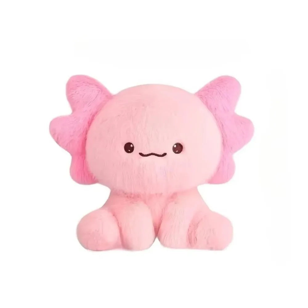Axolotl Plush Toy – Squishmallow Salamander Stuffed Animal Pink plush toy with a smiling face on a white background