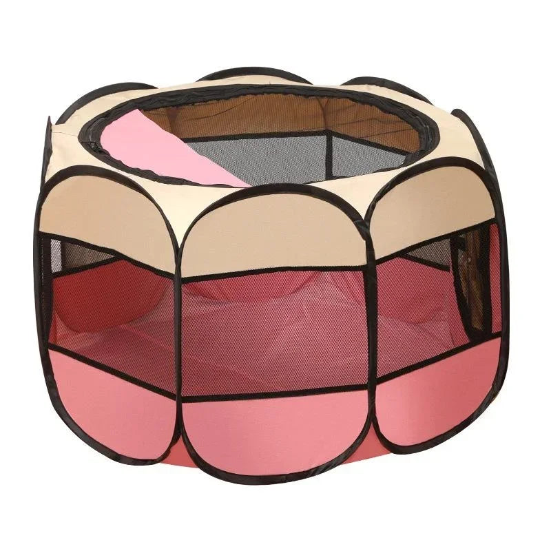 Portable Foldable Pet Kennel Tent Portable Foldable Pet Kennel Tent Furvenzy Light pink 73x73x43cm