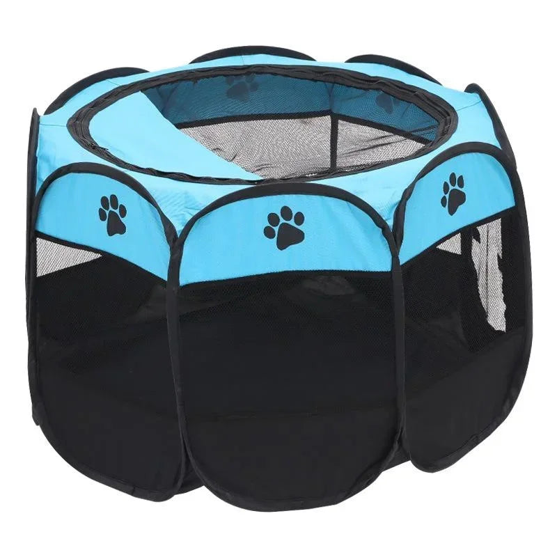 Portable Foldable Pet Kennel Tent Portable Foldable Pet Kennel Tent Furvenzy Blue 73x73x43cm