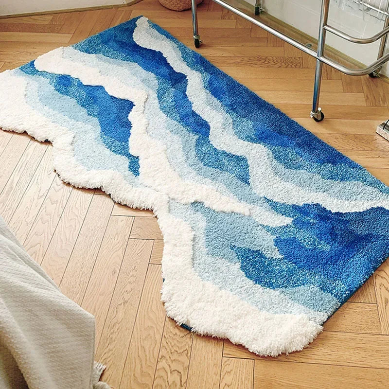 Seawave Bathroom Bedside Rug Carpet Seawave Bathroom Bedside Rug Carpet Furvenzy