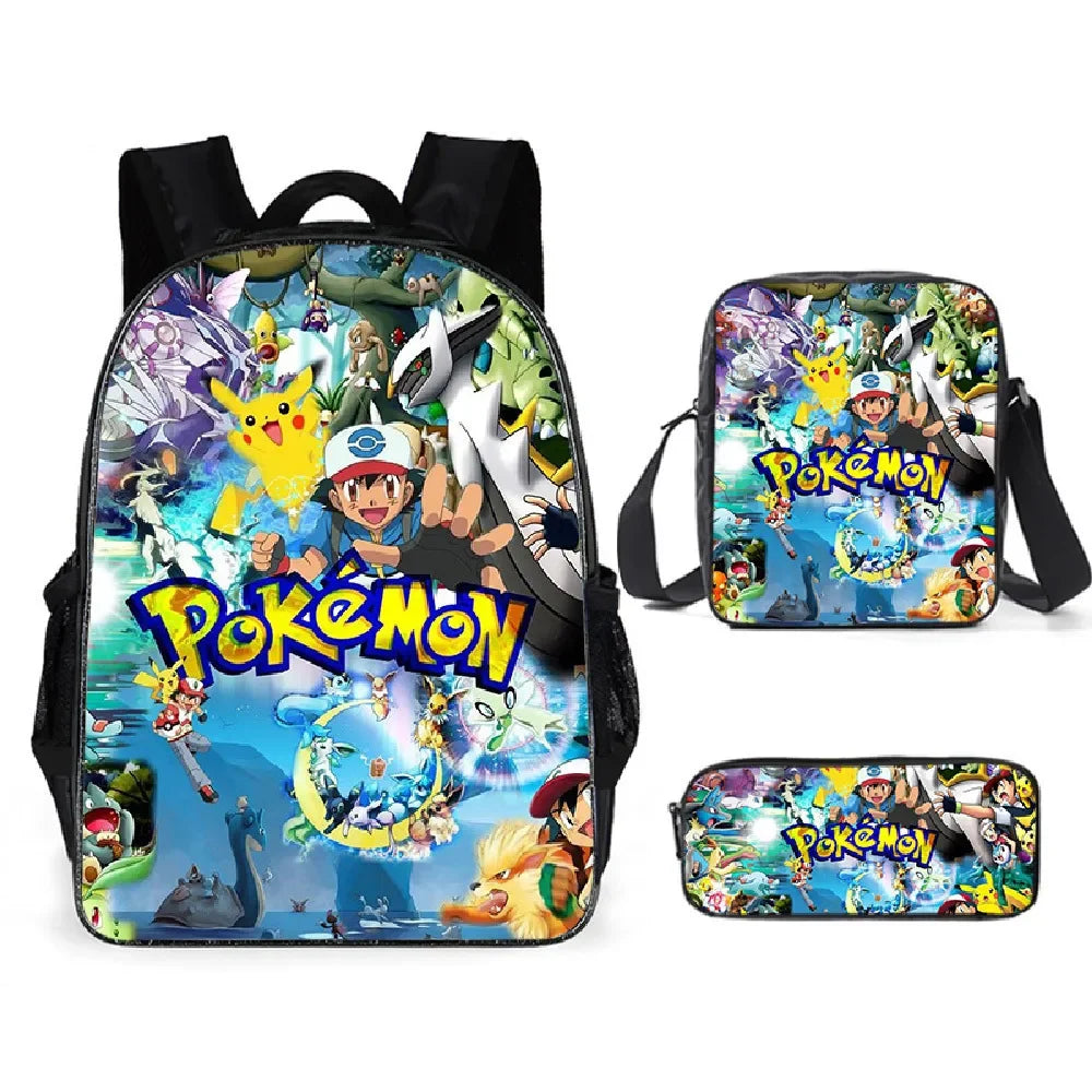 Pokémon Pikachu Backpack School Bag Pokémon Pikachu Backpack School Bag Furvenzy 3PC-B