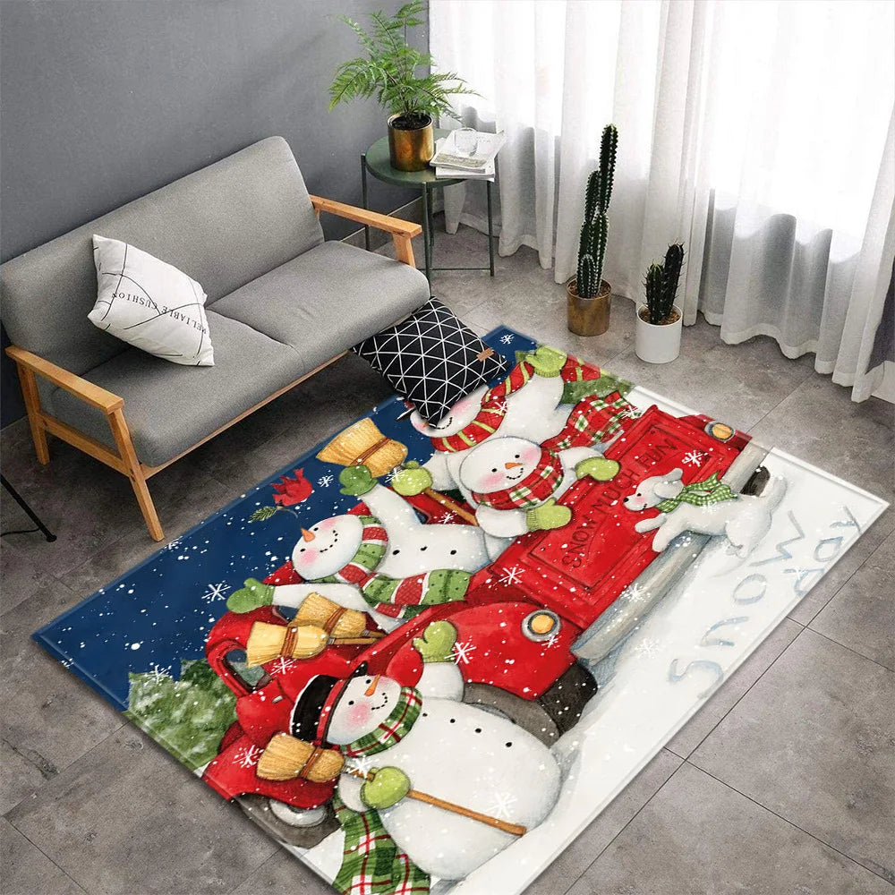 Christmas Santa Elk Living Room Carpet Christmas Santa Elk Living Room Carpet Furvenzy