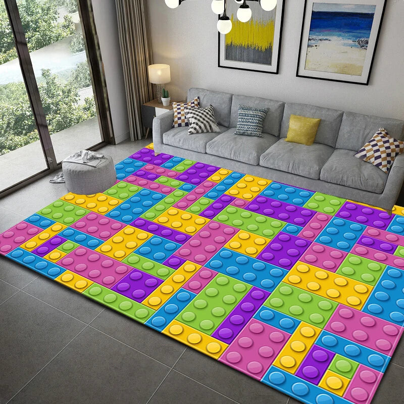 3D Geometric Block Area Rug Carpet 3D Geometric Block Area Rug Carpet Furvenzy