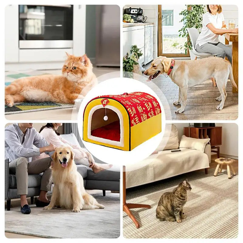 Cozy Foldable Pet Bed House Cozy Foldable Pet Bed House Furvenzy