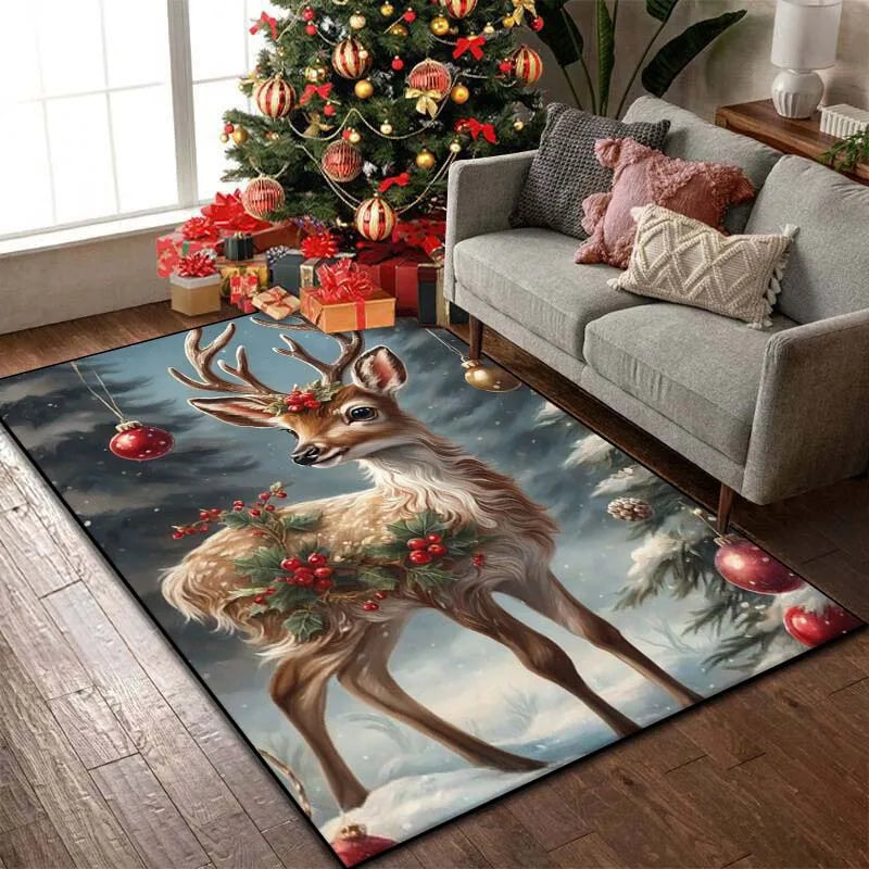 Christmas Reindeer Bedroom Rug Carpet Christmas Reindeer Bedroom Rug Carpet Furvenzy 4 60x90cm (24x35in)